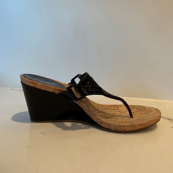 Coach patent leather cork wedges - Picture 7 of 8